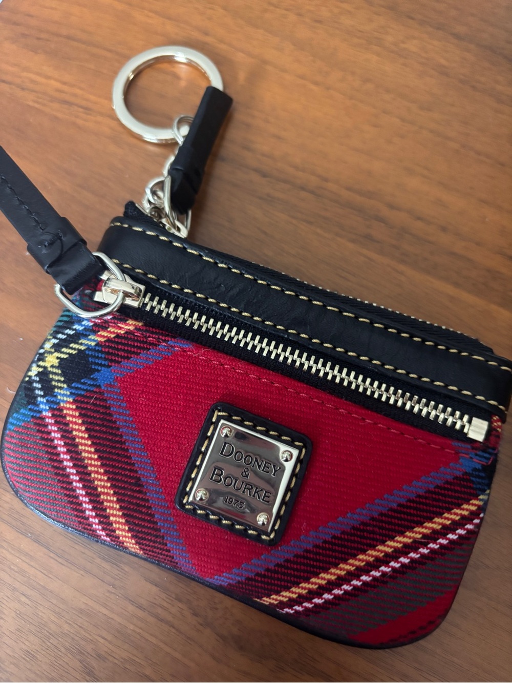 Dooney & Bourke Red Plaid Keychain Wristlet